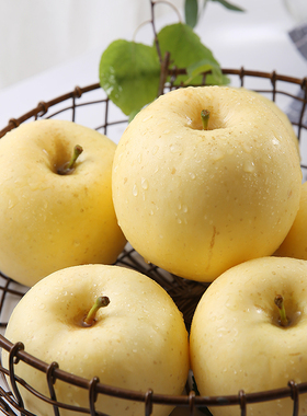山东烟台黄金奶油富士苹果新鲜脆甜水果当季整箱白苹果自家果园