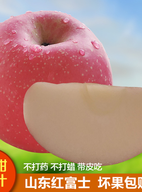 山东烟台栖霞红富士苹果产地直供整箱新鲜水果脆甜多汁5斤包邮