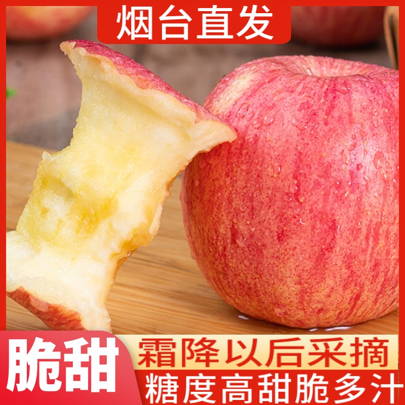 山东烟台红富士苹果水果新鲜当季整箱5/10斤栖霞脆甜冰糖心丑苹果