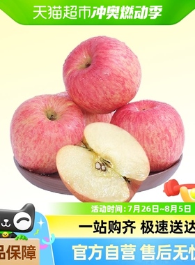 巧域山东烟台红富士苹果8.5斤脆甜多汁新鲜水果整箱包邮