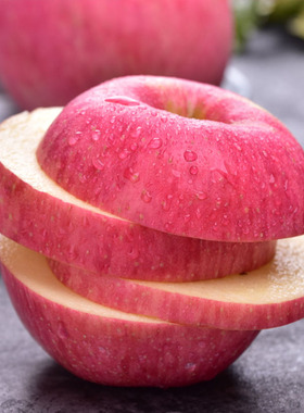 甜苹果新鲜水果烟台苹果红富士山东53斤脆新鲜烟台直发苹果烟台栖