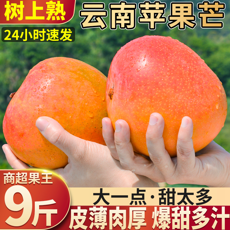 特大果 云南苹果芒新鲜9斤芒果应季高端水果整箱包邮超选5忙10
