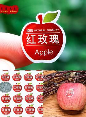 红玫瑰苹果不干胶贴纸彩色苹果商标批发果贴水果标签贴纸通用定做