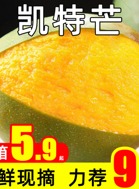 现摘凯特芒新鲜青皮芒当季热带水果特大自然熟甜苹果芒果9斤整箱