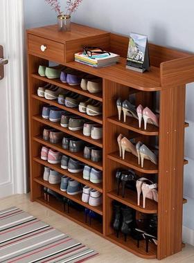 家用仿实木纹质组装简易放门口小鞋架多层多功能省空间靴柜鞋柜