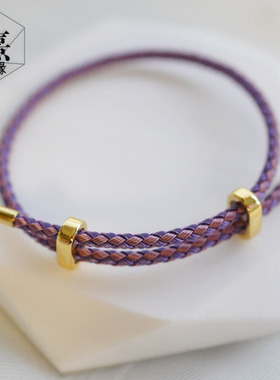 可调节钢丝绳手链可串穿3D硬金本命年红绳男女编织串珠转运珠手绳