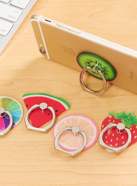 创意手机支架苹果通用水果指环卡扣粘贴式直播男女款桌面平板支架
