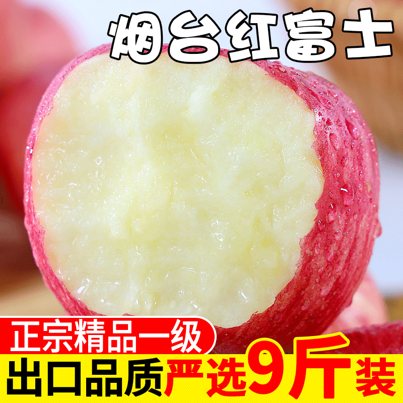 烟台红富士苹果10斤水果新鲜当季山东栖霞冰糖心丑平萍果整箱