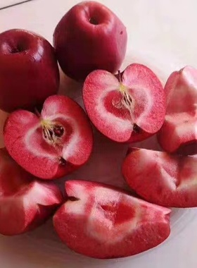 红色挚爱红肉苹果水果新鲜当季整箱5斤包邮平移旋转短袖上装元宝