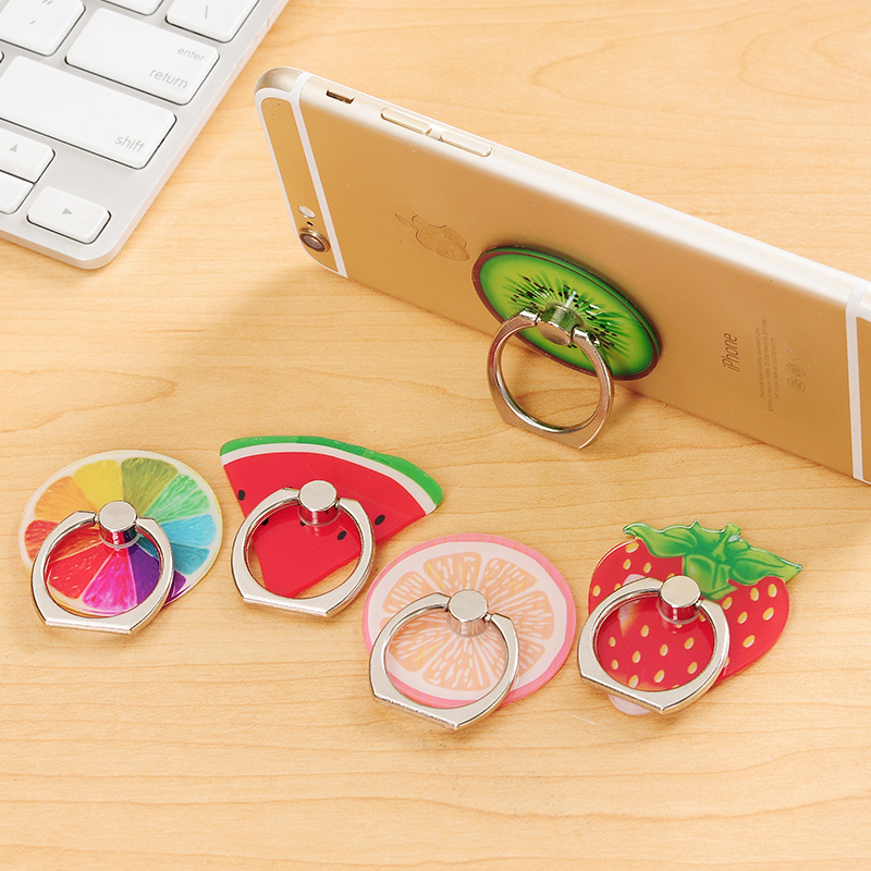 创意手机支架苹果通用水果指环卡扣粘贴式直播男女款桌面平板支架
