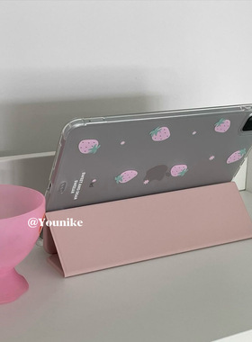 韩系小众ins甜美粉色水果草莓适用2021iPad保护壳2022苹果iPad10保护套air5平板套air6防摔软壳带笔槽支架