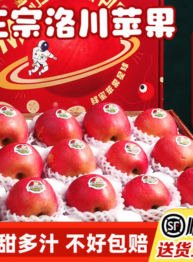 正宗陕西洛川苹果水果红富士脆甜新鲜苹果水果10斤礼盒脆甜包邮