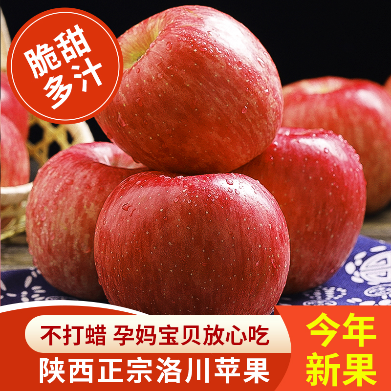 23年新果]正宗陕西洛川苹果新鲜10斤当季红富士大脆甜整箱包邮