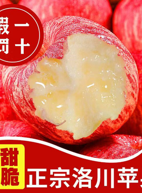 陕西洛川红富士苹果一级正宗新鲜应季水果10斤装脆甜多汁精品包邮