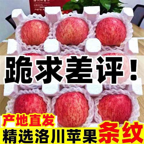 正宗陕西洛川苹果10斤新鲜水果整箱红富士当季冰糖心脆甜包邮8.8