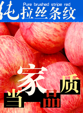 【纯种条纹】陕西洛川苹果水果新鲜当季整箱富士特级脆甜10斤包邮