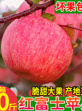 陕西红富士苹果脆甜冰糖心红苹果10斤装当季新鲜水果生鲜整箱包邮