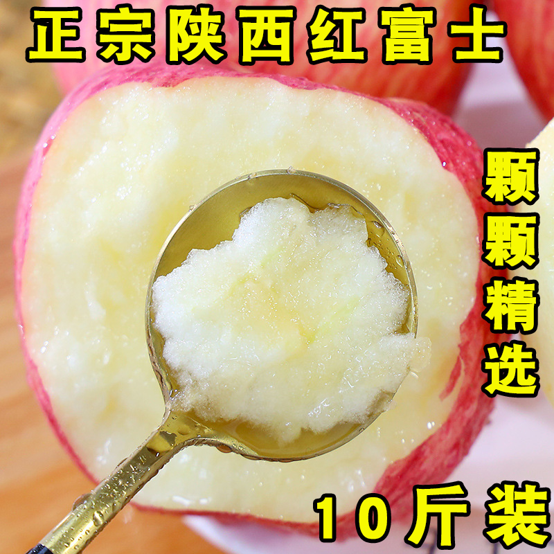 正宗陕西水晶红富士苹果水果新鲜当季脆甜平果10斤包邮脆苹果生鲜
