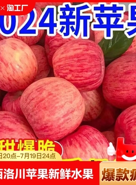 正宗陕西洛川苹果10斤新鲜水果当季红富士冰糖心脆甜整箱包邮大果