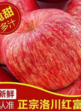 陕西洛川苹果水果新鲜10斤正宗当季红富士脆甜整箱应季包邮冰糖心