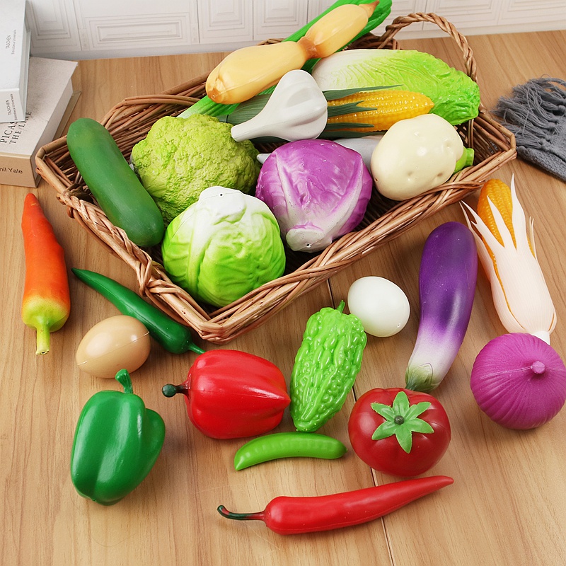 仿真水果蔬菜模型套装塑料假苹果摆件厨房摆设装饰道具益智启蒙