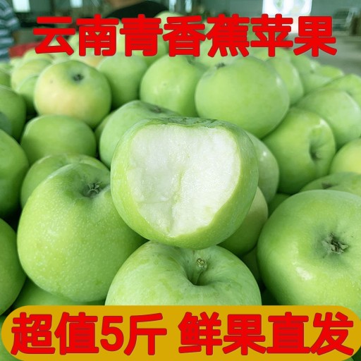 云南昭通青香蕉苹果水果整箱现摘现发5斤当季孕妇新鲜水果非糖心