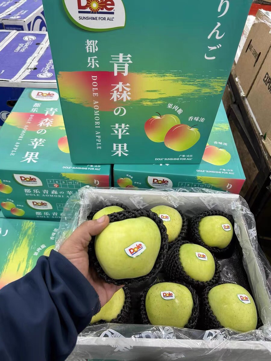 新鲜水果日本引种都乐dole青森水蜜桃王林苹果脆甜青苹果5斤礼盒