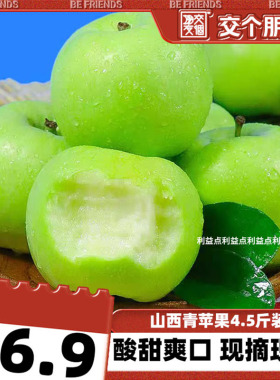 山西青苹果4.5斤新鲜水果整箱当季现摘绿苹果