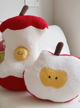 红色苹果抱枕毛绒玩具青苹果公仔果核睡觉水果娃娃玩偶可爱礼物