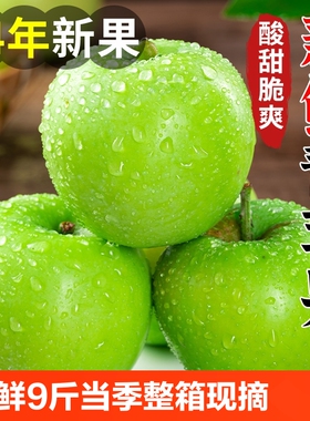 青苹果新鲜水果9斤当季整箱现摘小苹果孕妇水果酸脆甜富士