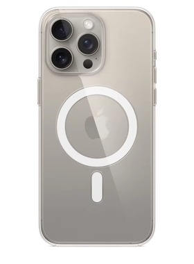 iPhone15ProMax苹果原装手机壳14Pro透明硬壳官方13适用透明保护壳半包MagSafe磁吸动画Plus男女新款官网正品