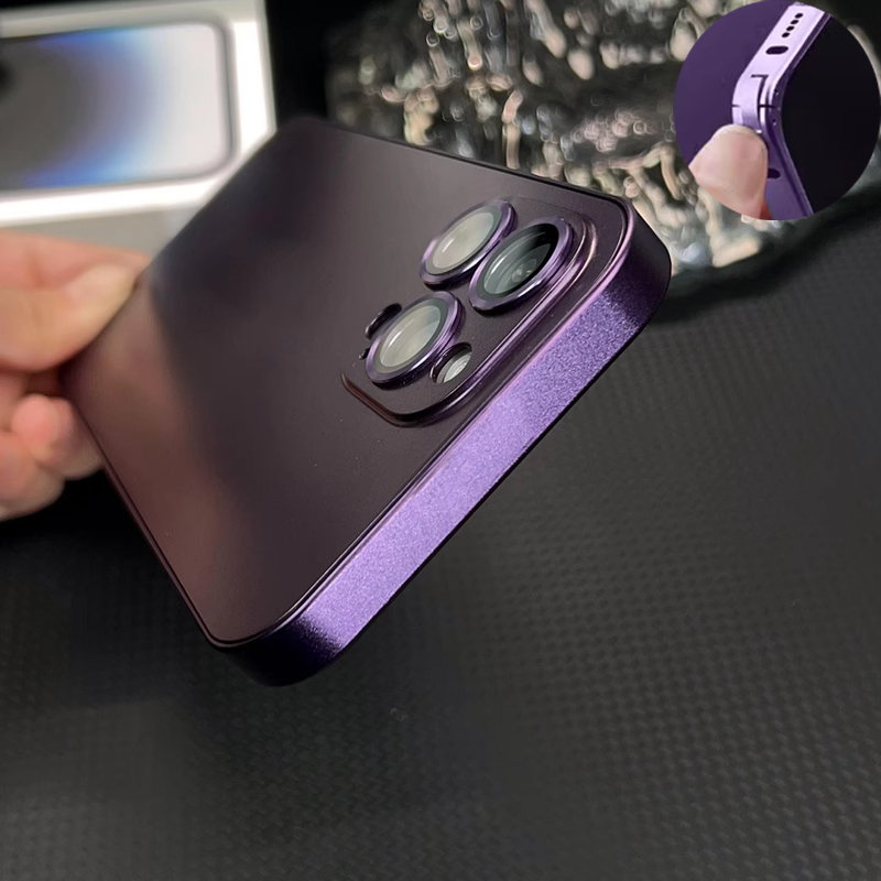 奥玛顿适用于苹果14promax+手机壳新款15高级感磨砂磁吸iPhone13pro铝合金属边框弹扣硬壳12护镜的男女手机套