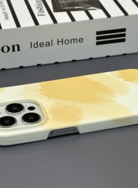 奶油黄扎染适用苹果13ProMax手机壳iPhone14Pro硬壳12Pro磨砂iPhone11新款菲林XR/XSMAX/15PRO个性保护套简约