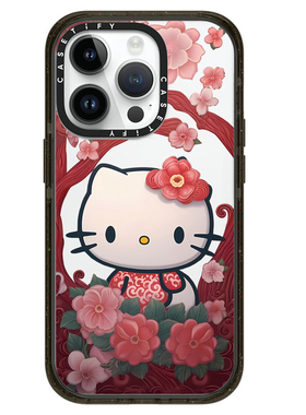 CASET可爱大红花朵Kitty凯蒂猫15Pro适用iPhone14ProMax苹果13Pro网红明星艺术家联名手机壳15防摔保护12硬壳