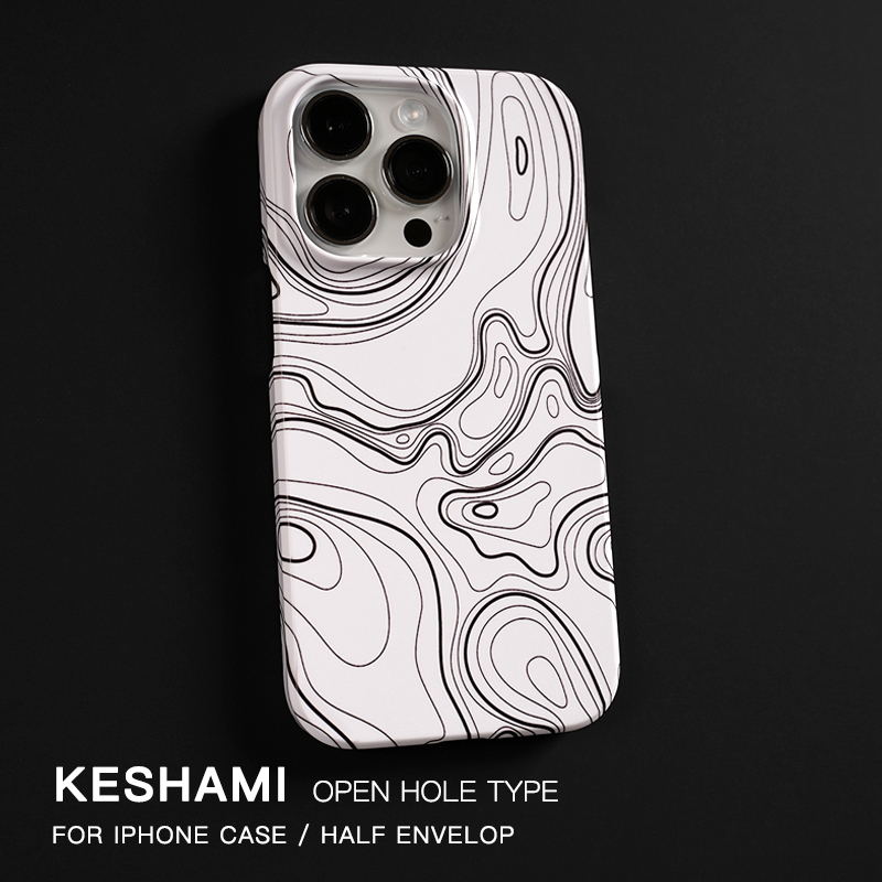 keshami适用苹果15Pro手机壳新款14Promax磁吸简约大理石纹13Promax创意男款12promax小众iPhone13磨砂硬壳