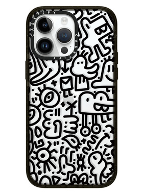 CASETi联名黑白涂鸦卡通怪兽15Pro适用iPhone13ProMax苹果14Pro明星磁吸可爱艺术家手机壳12防摔保护套11硬壳