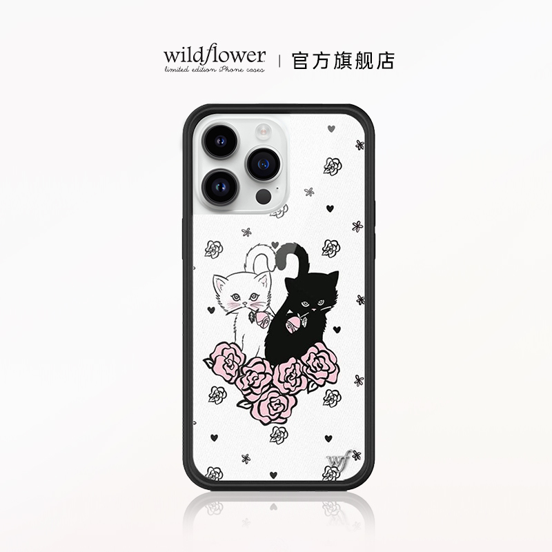 Wildflower小猫手机壳Kittens适用苹果iPhone15/14/13/12/Pro/Max/Plus硬壳全包硅胶防摔欧美时尚ins个性wf