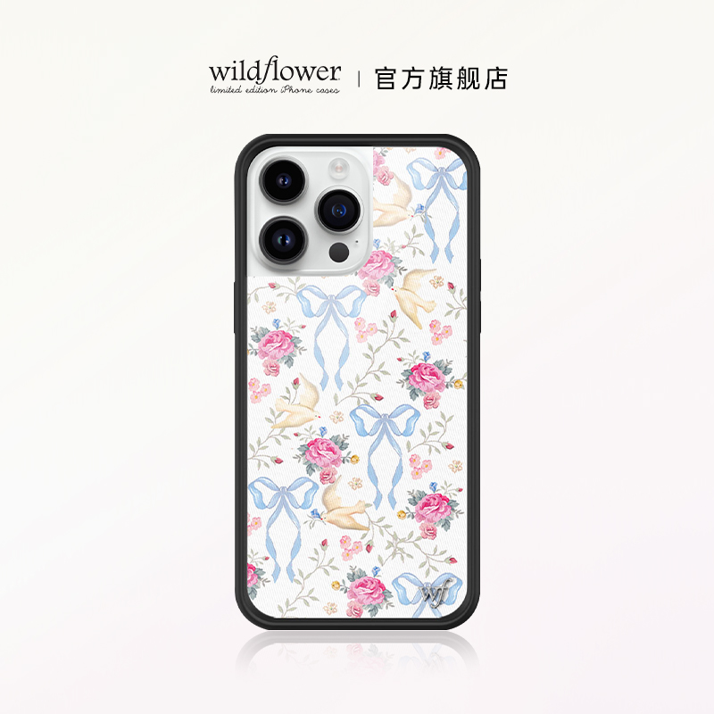 Wildflower可爱的鸽子手机壳Lovey Dovey适用苹果iPhone15/14/13/12/Pro/Max硬壳全包保护硅胶防摔欧美时尚wf