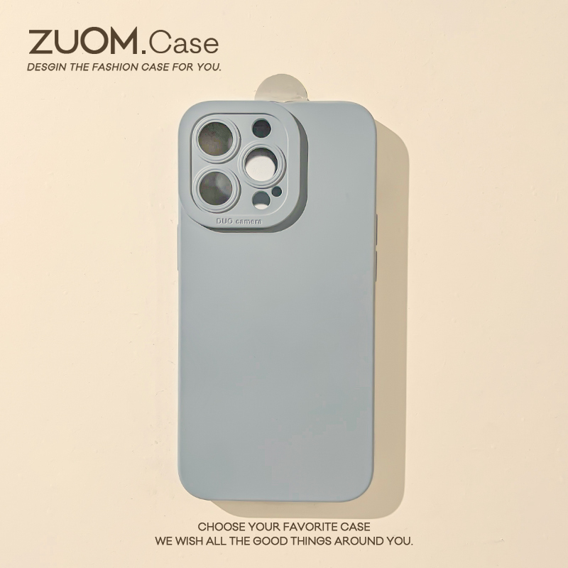 zuom小众高级感烟蓝色15适用ip14于苹果13手机壳iphone12promax防摔11情侣ins风mini液态硅胶8保护套7p软壳6s