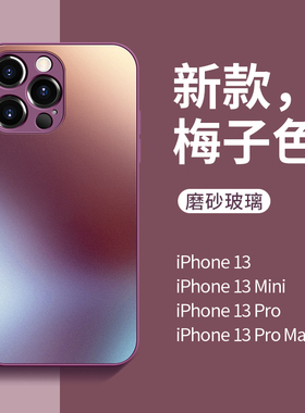 适用于iPhone13ProMax手机壳新款苹果13pro磨砂玻璃高级感12镜头全包11简约套13mini女xr网红x男士xs爆款max
