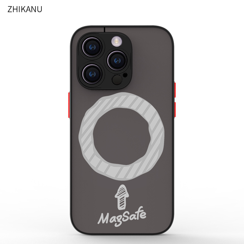 奔斯特 简约magsafe肤感磁吸手机壳适用于iphone 12mini 13磨砂se中国风8plus苹果14 pro max女11 pro黑色