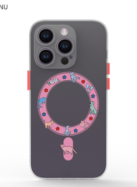 智卡奴 magsafe搞怪创意适用iPhone15promax手机壳苹果14plus磨砂13mini可爱12pro透明11全包xsmax磁吸保护套