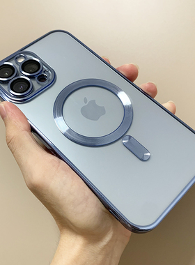 适用苹果iphone13pro12MAX11手机壳电镀软胶全包镜头膜车载磁吸