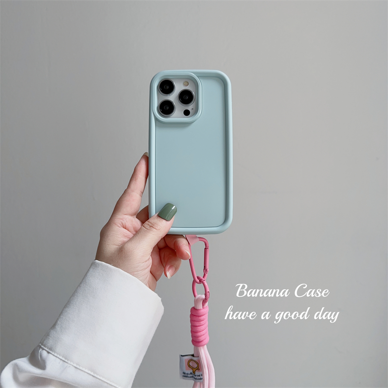 BananaCase小清新纯色磨砂软壳适用于iPhone15pro苹果13手机壳14promax粉色手绳11简约12pro软xr/xsmax保护套