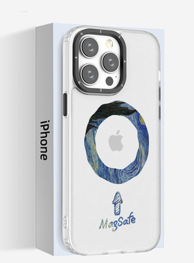 奔斯特 15新款小众磁吸手机壳magsafe充电动画适用于iphone 12 pro max 13梵高14plus肤感11pro全包防摔潮女
