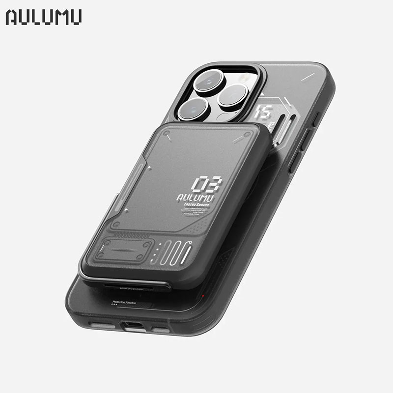 aulumu适用于苹果iPhone15/14/13/12系列Magsafe磁吸充电宝便携式无线超薄小巧移动电源专用外接电池苹果手机