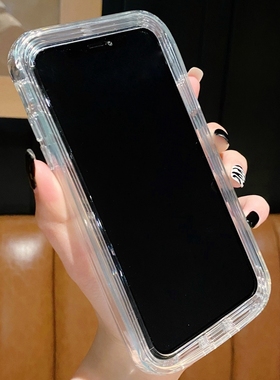 适用苹果13手机壳iphone15新款14pro屏幕保护12全包11防摔xsmax气囊x硅胶透明xr包边7p加厚8plus双层套xmax女