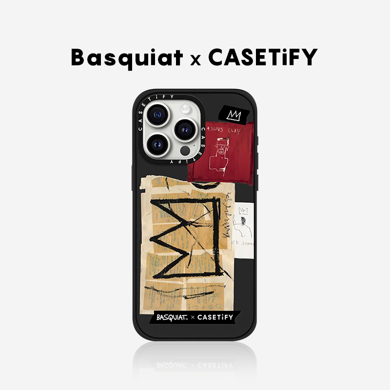 Basquiat x CASETiFY 巴斯奎特联名皇冠拼贴适用iPhone15/14/13/12/Plus/Pro/Max手机壳