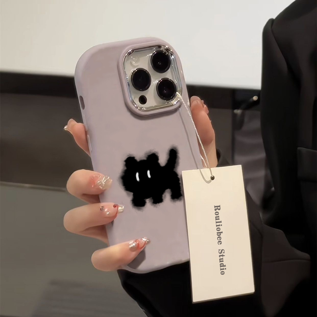 惊奇黑猫适用苹果15promax手机壳可爱iPhone14Pro卡通13新款12简约11个性ins风XS肤感壳XR高级感15plus保护套