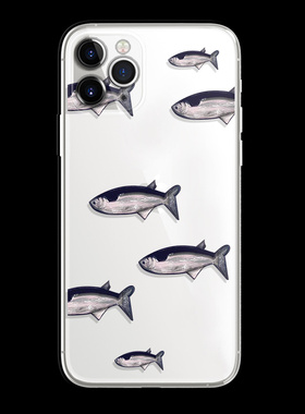 新款咸鱼苹果15promax文艺个性趣味8p男女适用iphone14pro透明xr男女13min/xs/11镜头全包软硅胶12min手机壳